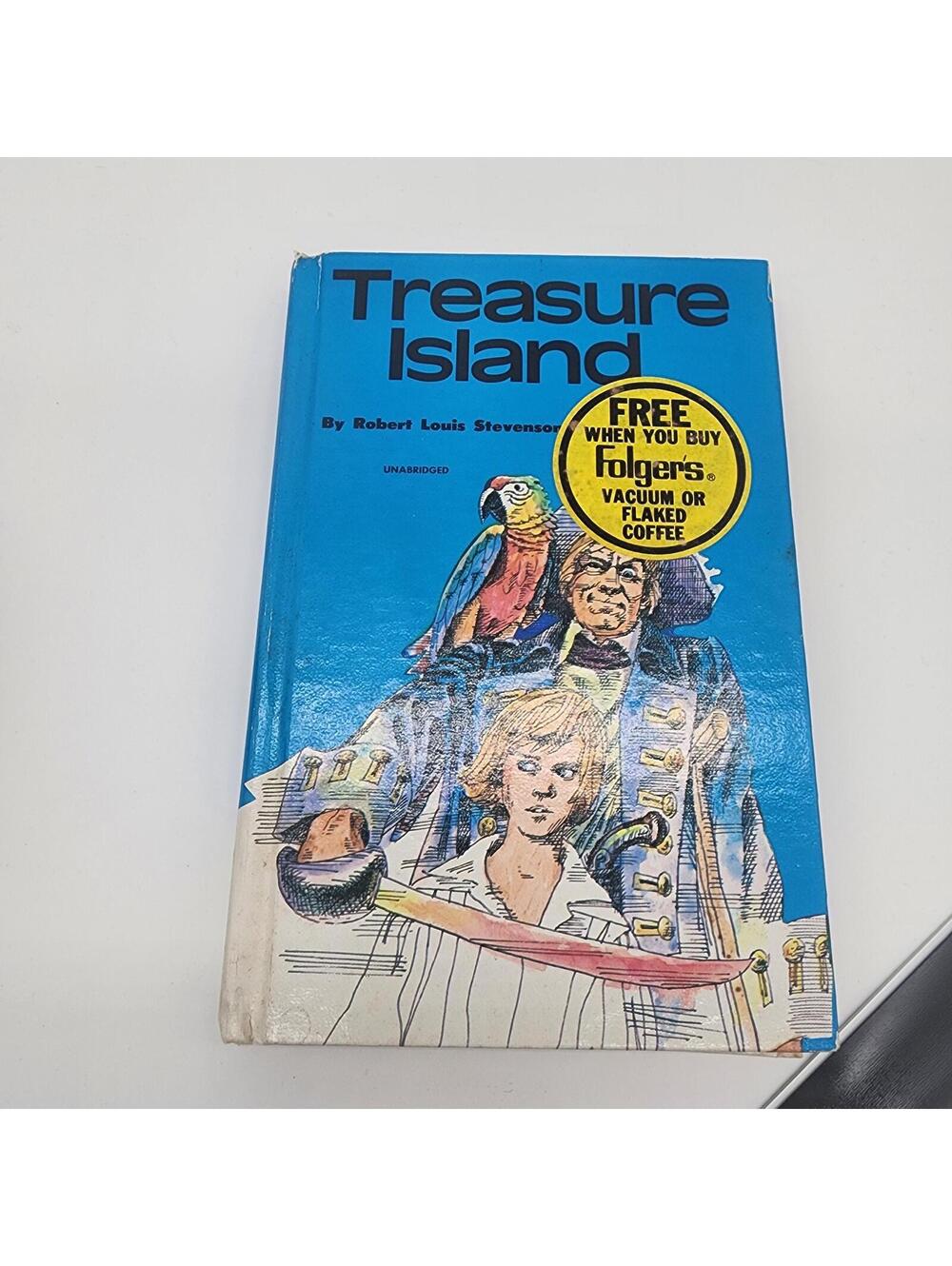 Treasure Island by Robert Louis Stevenson Unabridged Illustrated Hardcover Book